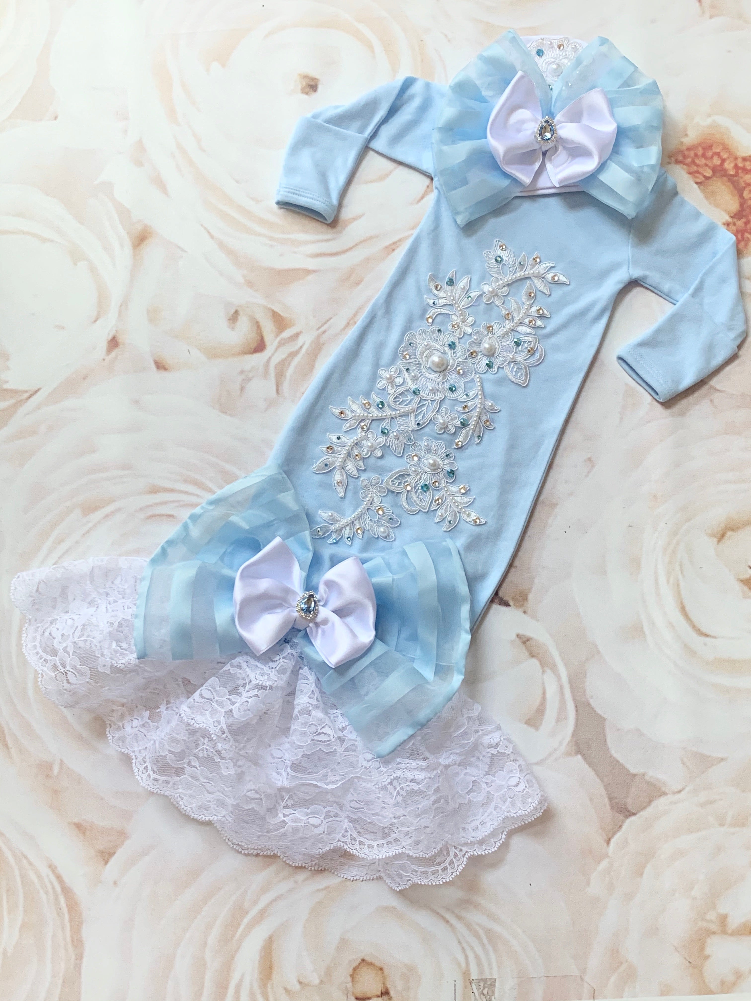 Jeweled Infant Gown